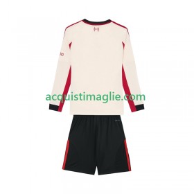 Divisa di Calcio Liverpool Bambino Trasferta 2025/2026 Manica Lunga